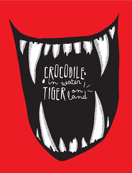 Crocodile in Water Tiger on Land