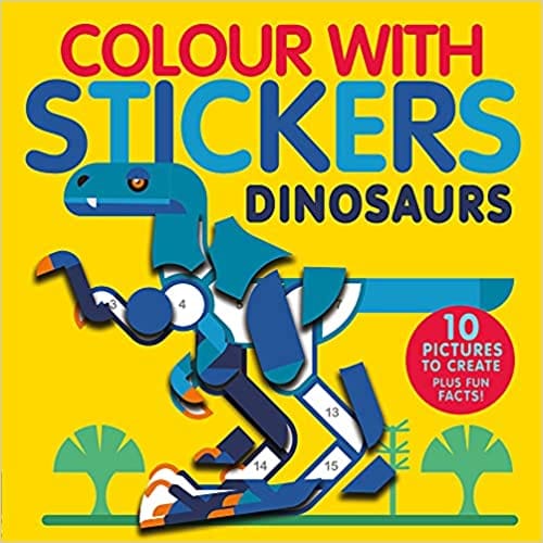 Colour With Stickers Dinosaurs