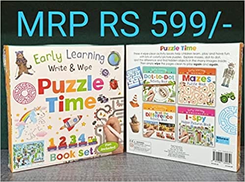 Early Learning Write & Wipe Puzzle Time Book Set