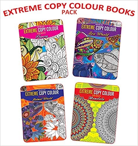 Extreme Copy Colouring 4 Books Pack