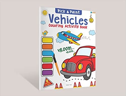 Pick And Paint Coloring Activity Book For Kids Vehicles