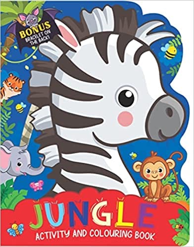 Jungle Activity And Colouring Book- Die Cut Animal Shaped Book