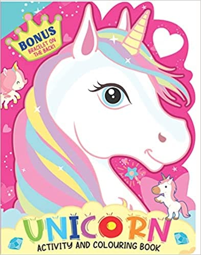 Unicorn Activity And Colouring Book- Die Cut Animal Shaped Book