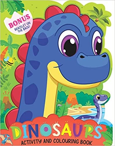 Dinosaur Activity And Colouring Book - Die Cut Animal Shaped Book