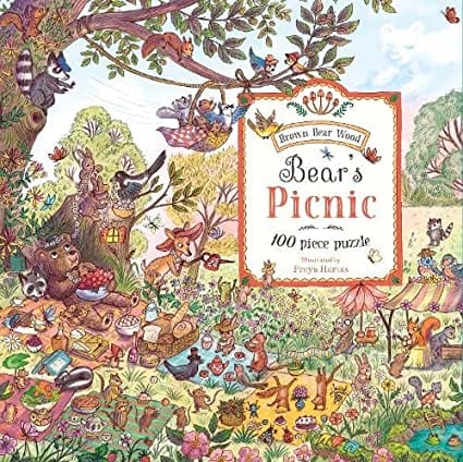 Brown Bear Wood Bears Picnic 100 Piece Puzzle Box Set