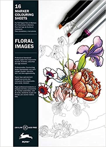 Floral Images Marker Colouring Sheets
