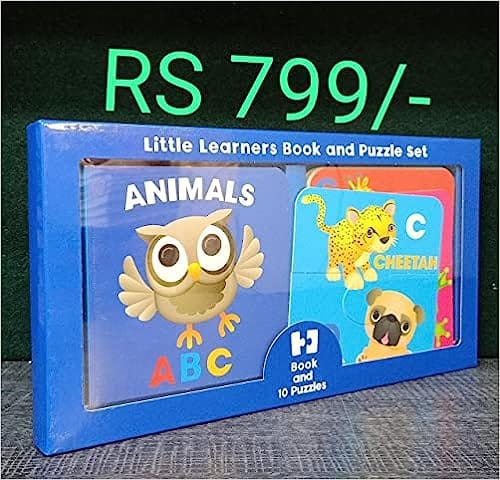 Little Learners Book And Puzzle Set Animals A B C