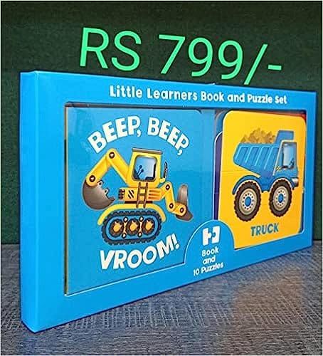Little Learners Book And Puzzle Set Beep, Beep Vroom