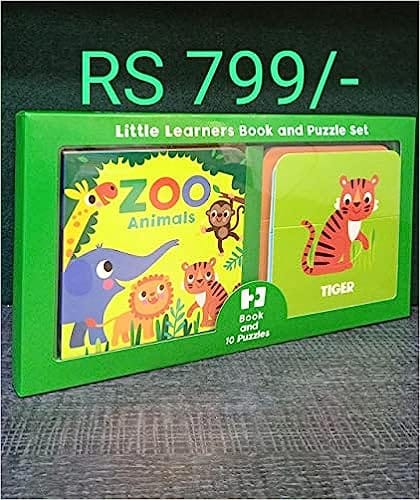 Little Learners Book And Puzzle Set Zoo Animals