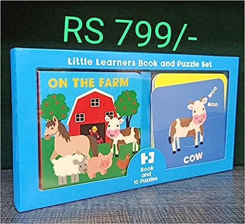 Little Learners Book And Puzzle Set On The Farm