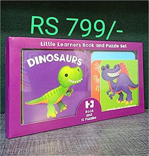 Little Learners Book And Puzzle Set Dinosaurs