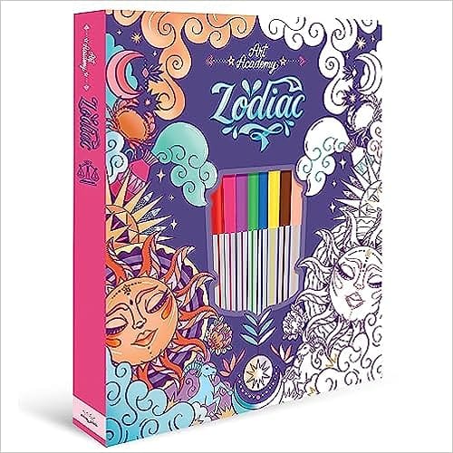 Zodiac Colouring Book Set For Kids, Colour Your Artwork With Beautiful And Unique Designs