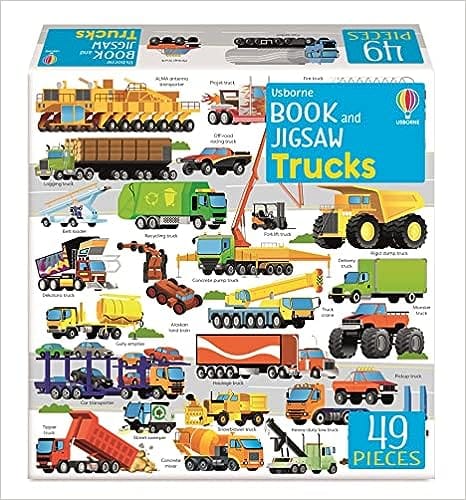 Usborne Book And Jigsaw Trucks