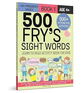 500 Frys Sight Words Learn To Read Activity Book For Kids - Book-1