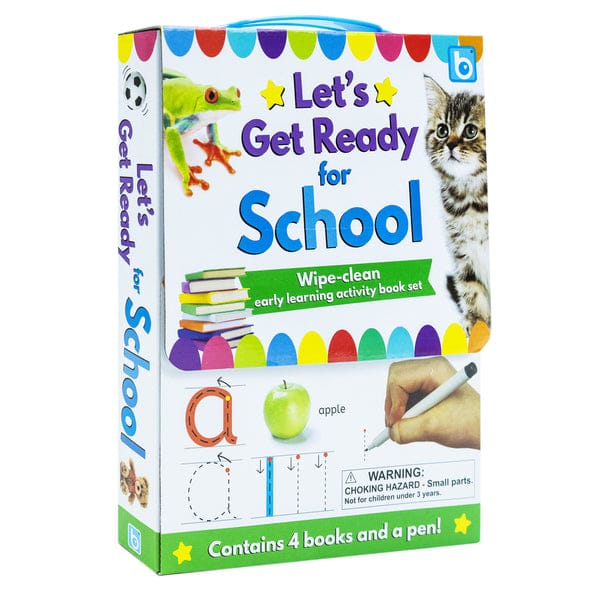 Lets Get Ready For School Wipe Clean Early Learning Activity 4 Book Set Inc Pen