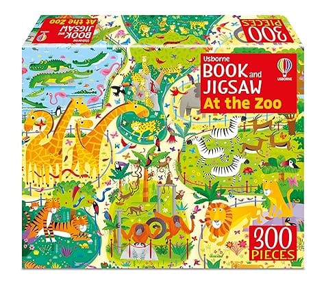 Usborne Book And Jigsaw At The Zoo