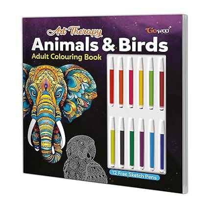 Art Therapy Animals And Birds Adult Colouring Book