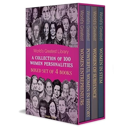 Worlds Greatest Library A Collection Of 100 Women Personalities (boxed Set Of 4 Books)