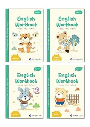 Key2practice Pre-primary English Grammar Activity Workbook (set Of 4) For Ages 4-7 Yrs