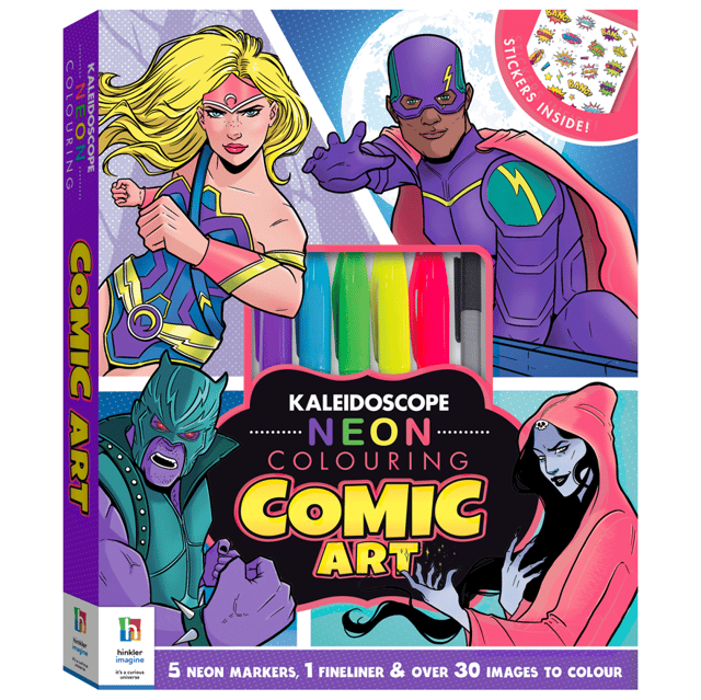 Kaleidoscope Neon Colouring Kit Comic Art