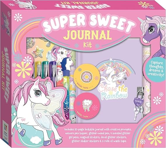 Super Sweet Journal Kit - Whimsical Journaling Set With Unicorn Pen And Gel Pens