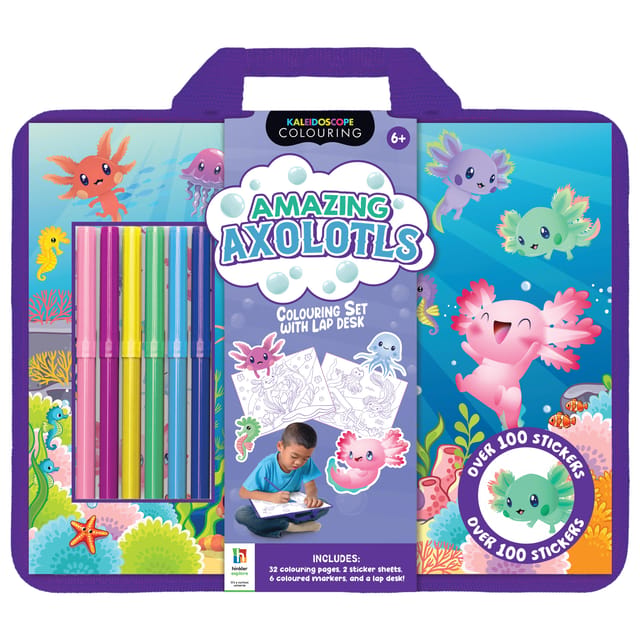 Amazing Axolotls Colouring Set With Lap Dest