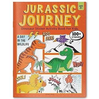 Jurassic Journey Dinosaur Sticker Activity Book For Kids