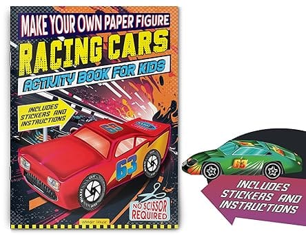 Make Your Own Paper Figure Racing Cars (activity Book For Kids)