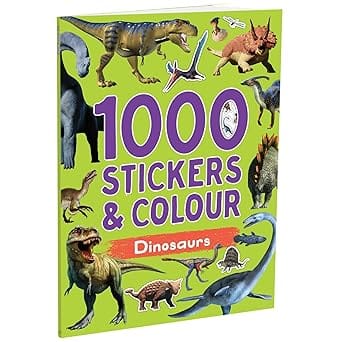 1000 Stickers & Colour Dinosaurs Fun Sticker & Coloring Book For Kids