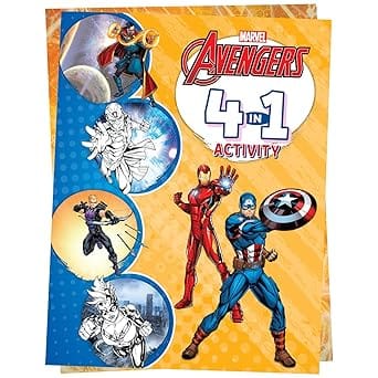 Marvel Avengers 4-in-1 Activity Book Puzzles, Coloring, Games, And More For Kids Ages 4 To 6