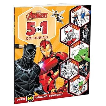 Marvel Avengers 5-in-1 Colouring | Stickers, Coloring And Activities Books For Kids
