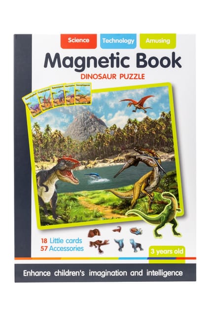 🦖 Magnetic Book – Dinosaur Adventure Puzzle (Educational Toy)