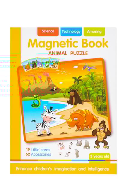 Magnetic Book – Animal Puzzle (62 Magnetic Pieces + 19 Idea Cards)