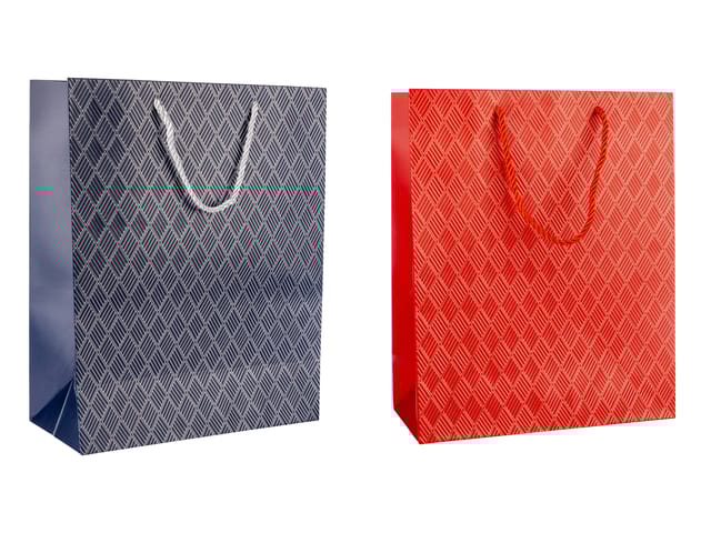 Elegant Gift Bag Combo – Red & Navy Blue (Set of 2)
