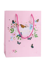 Set of 4 Premium Gift Bags – Elegant Butterfly & Floral Designs – Best Wishes Collection with Rope Handles