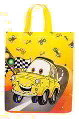 🛍️ Set of 3 Eco-Friendly Tote Bags – Cartoon Car & Geometric Circles Designs