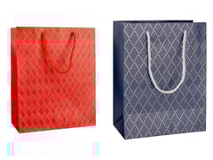 Premium Red & Navy Blue Geometric Gift Bag Set – Stylish Paper Bags with Sturdy Rope Handles for All Occasions