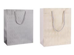 Set of 2 Small Premium Gift Bags – Elegant Silver & Gold Geometric Design – Luxury Paper Bags with Rope Handles