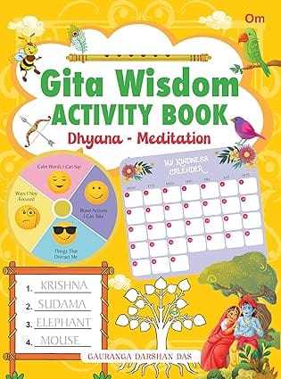Dhyana - Meditation Gita Wisdom Activity Book By Gauranga Darshan Das | Fun Activities
