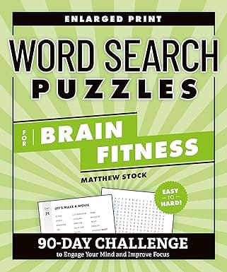 Word Search Puzzles For Brain Fitness 90-day Challenge To Engage Your Mind And Improve Focus