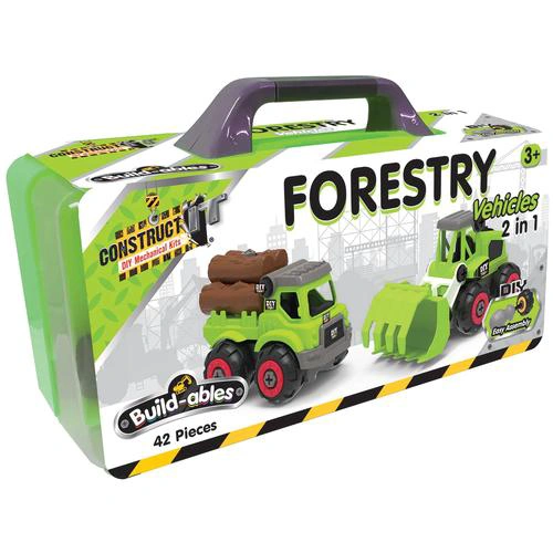 Construct-it Buildables 2-in-1 Forestry Vehicles Set