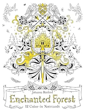 Enchanted Forest 12 Colour-in Notecards