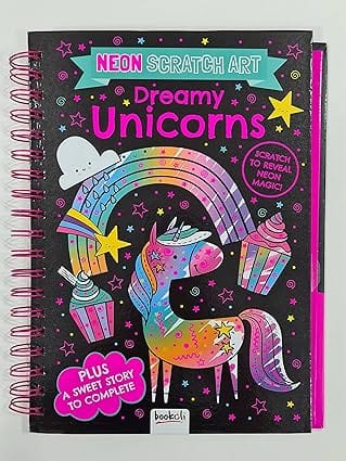 Neon Scratch Art Dreamy Unicorns