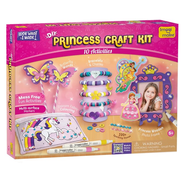 Imagimake Princess Craft Kit | 10 Mess-free Activities