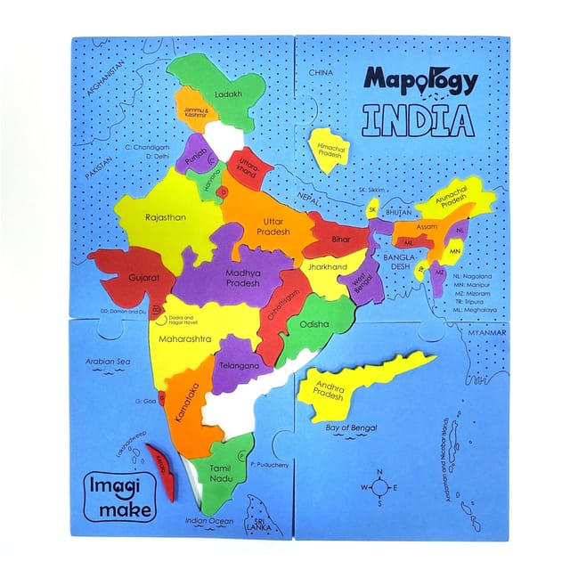 Imagimake Mapology India Map Puzzles - Geography For Kids