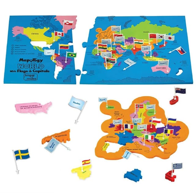 Imagimake Mapology World Flags & Capitals Jigsaw Puzzle