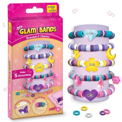 Imagimake Plastic Diy Glam Bands Bracelet & Charms