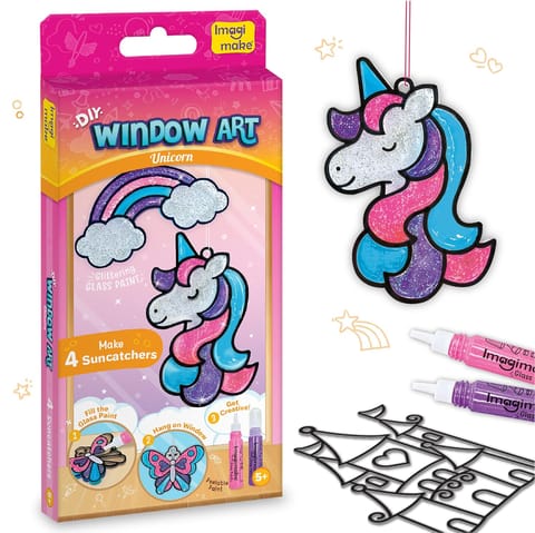 Imagimake Diy Window Art Unicorn | Glass Painting Kit