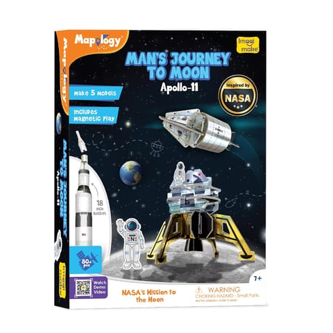 Imagimake Mans Journey To Moon | Mission Apollo 11 Rocket & Satellite Model Making Set