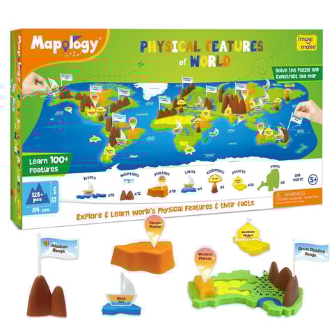 Imagimake Mapology Physical Features Of World Map | 3d Puzzle & Construction Toy